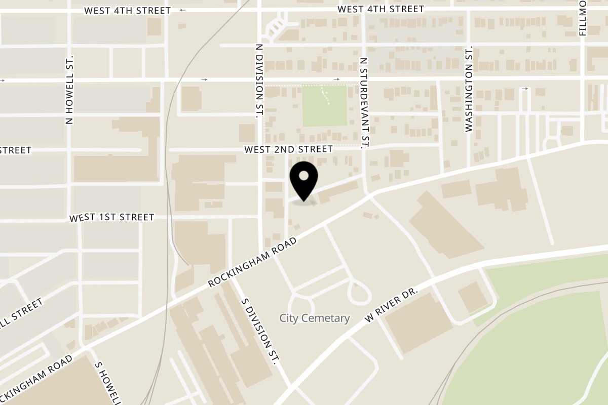 Map showing the location of Nally's Kitchen on 1622 Rockingham Rd in Davenport